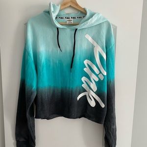 Pink cropped light weight hooded sweater